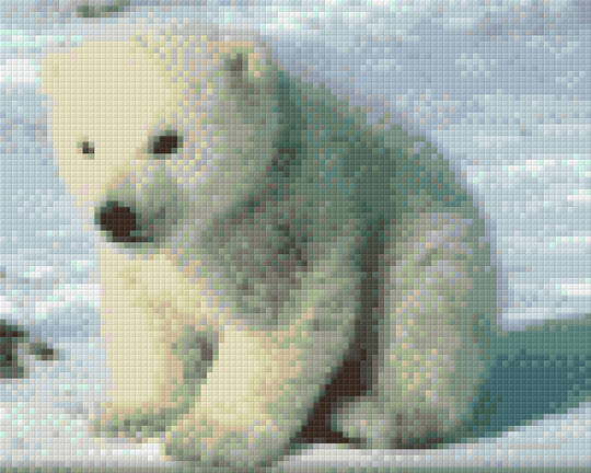 Baby Polar Bear Four [4] Baseplate PixelHobby Mini-mosaic Art Kit